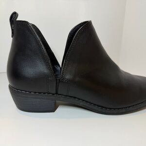 Black Leather Ankle Booties